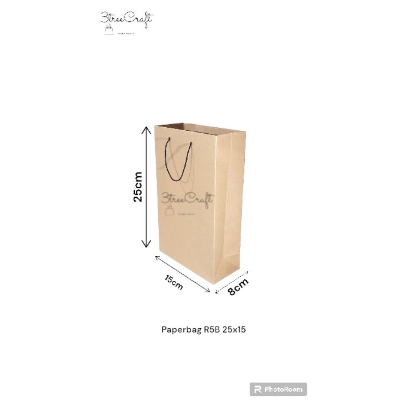 

Paperbag 15x8x25 R5B / Paper Bag / Tas Kertas / Tas Polos / Tas Coklat Polos / Tas Souvenir / Tas Hajatan