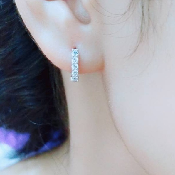 ➛➙❅⋆ Anting jepit fashion wanita remaja dan dewasa kotak perak asli 925/silver lapisan emas putih mu