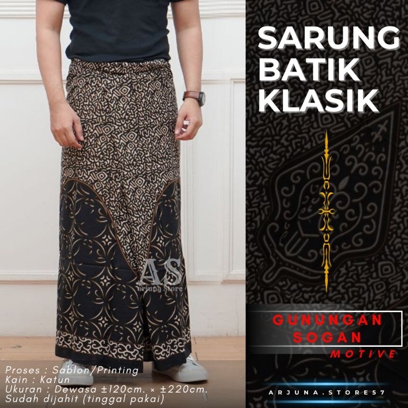 Sarung Batik Gunungan Sogan Sarung Batik Pria Dewasa Kain Katun
