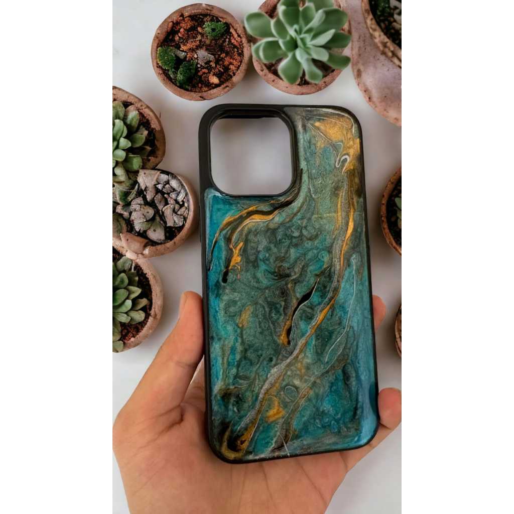 Casing iPhone Kayu Resin Premium – Handmade Elegan untuk iPhone X s/d 16 Pro