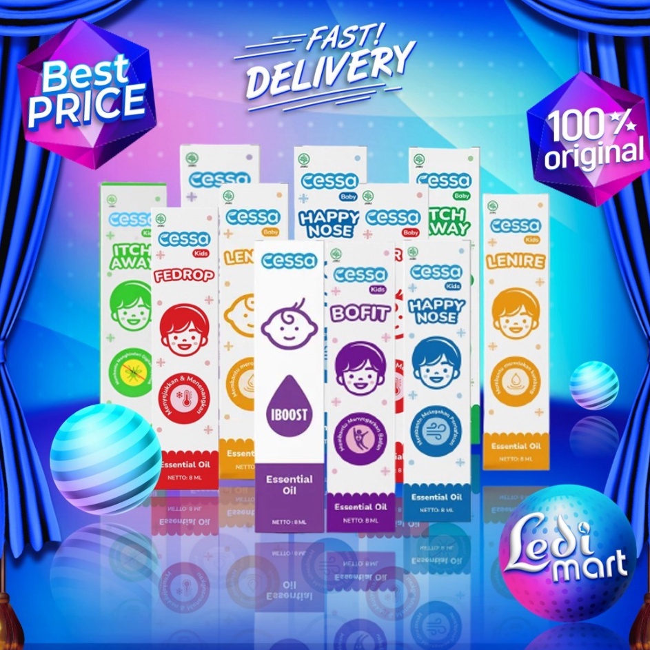 Terkini ORIGINAL Cessa Essential Oil Series 8ml / Cessa Baby / Cessa Kids / Fever Drop Cough Flu Bug