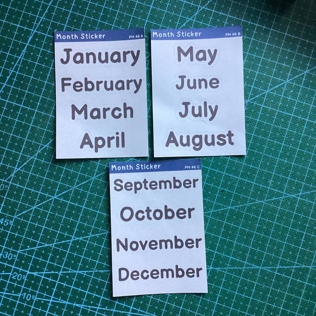 

Sticker Kalender, Nama Hari, Nama Bulan