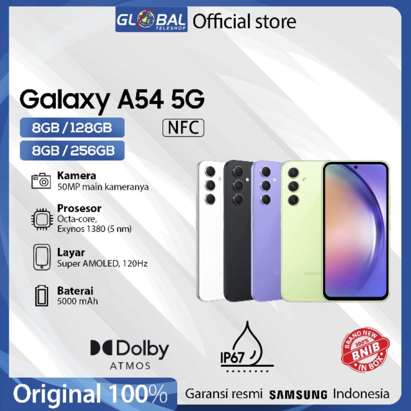 Samsung Galaxy A54 5G Smartphone 8GB/256GB Garansi Resmi SEIN