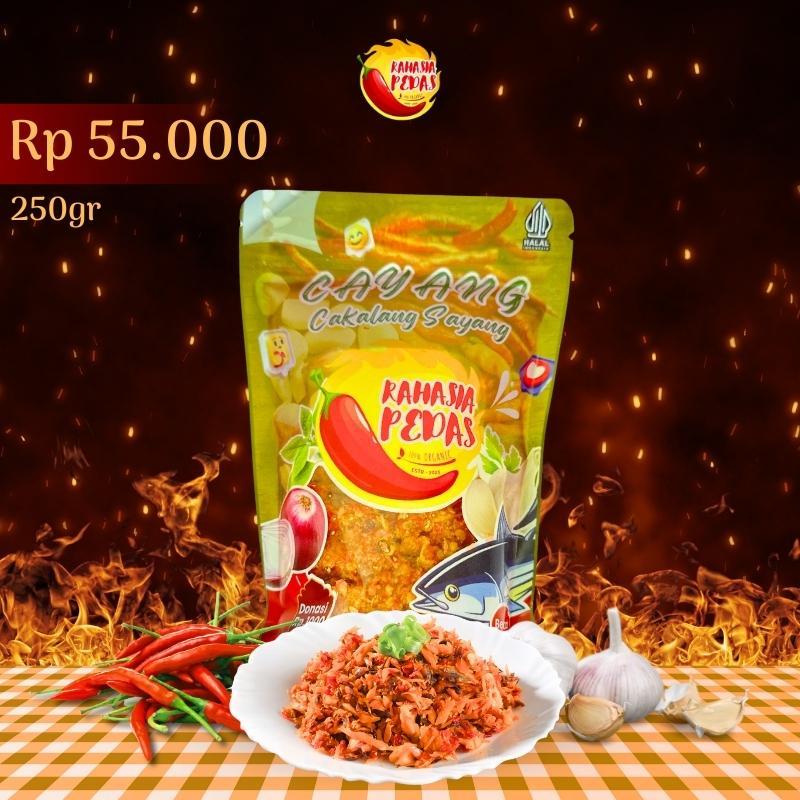 

Rahasia Pedas Sambal Sambel Cakalang Sayang Cayang Asap Suwir Lauk makan Pedas Enak Halal Original Pouch 250gr