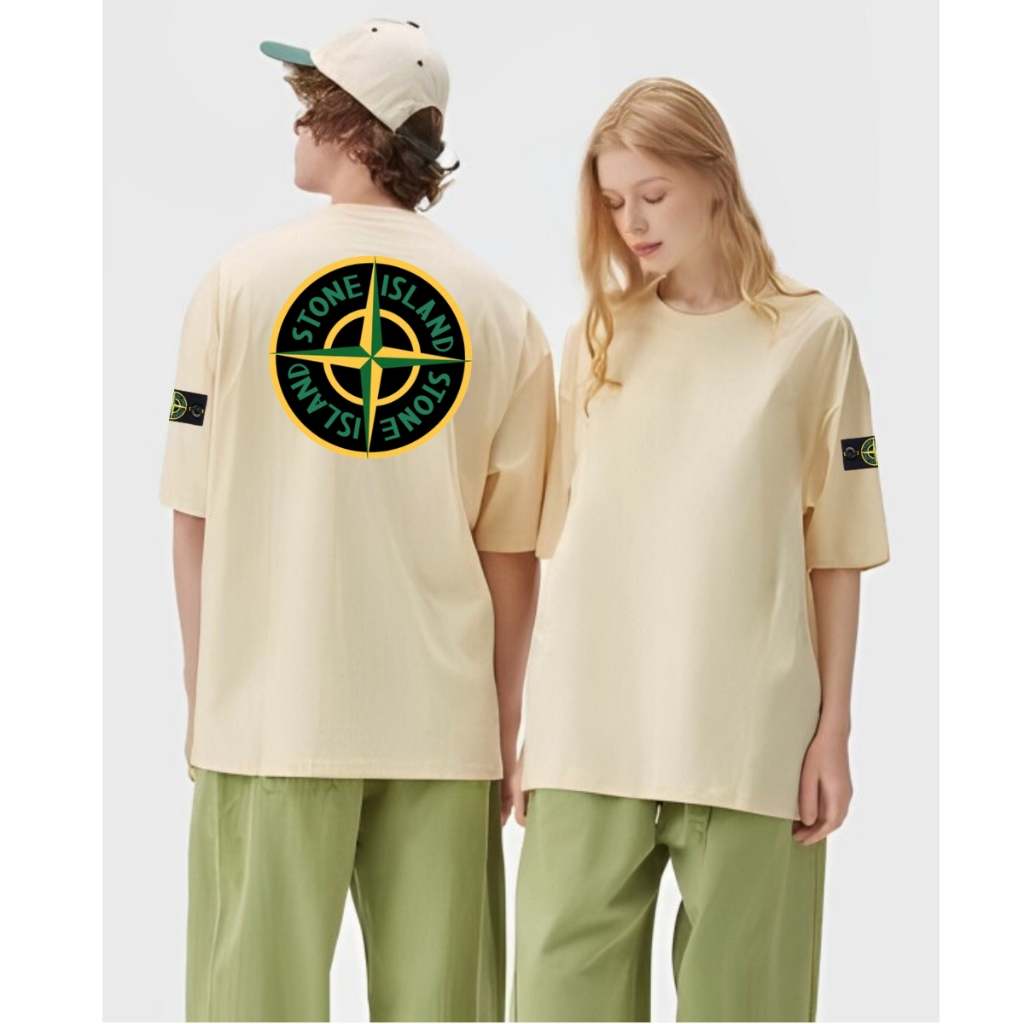 Baju Kaos Pria Stone Island Back Print Premium | Kaos Stone Island Patch Bordir Tangan
