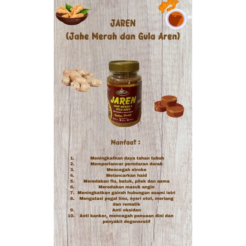 

JAREN JAHE MERAH GULA AREN-MINUMAN HERBAL KESEHATAN