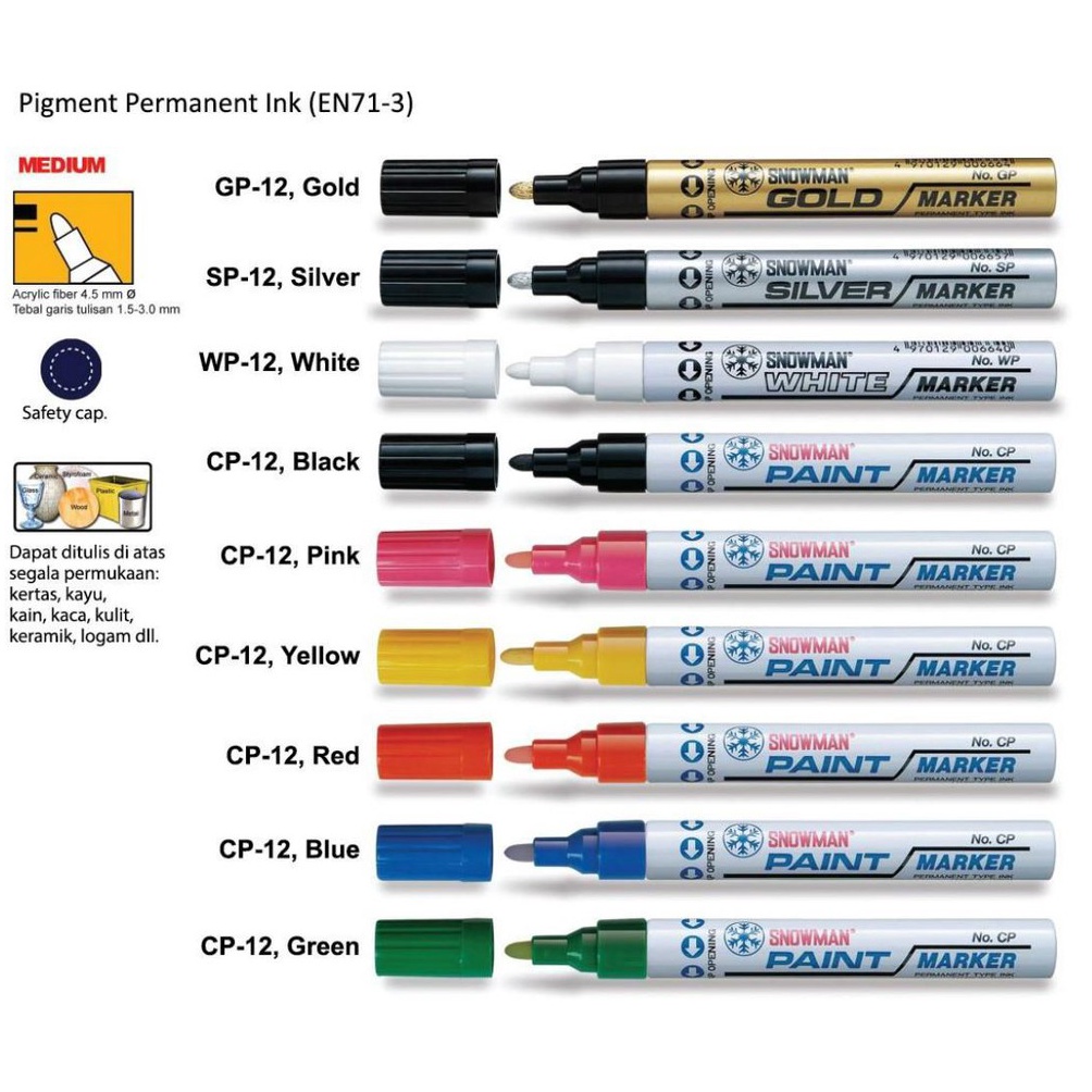 

76 SPIDOL PAINT MARKER SNOWMAN MEDIUM TIP ➻Terlaris