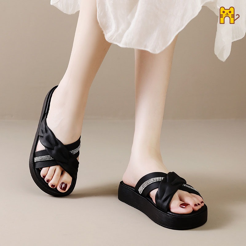 Taylor Sandal wanita tali silang / Sandal slop tali silang / Wedges 3cm / Sendal wanita kekinian imp
