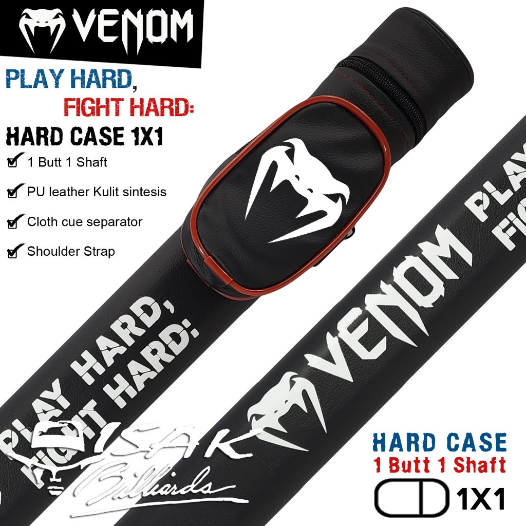Hype 1x1 Case - Venom Hard Tas Cue Stick Sarung Stik Billiard 1B1S