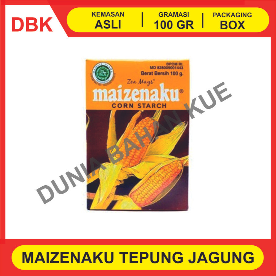 

TEPUNG MAIZENA MAIZENAKU / CORN STARCH / PATI JAGUNG - 100 GR - 1 DUS 60 PCS
