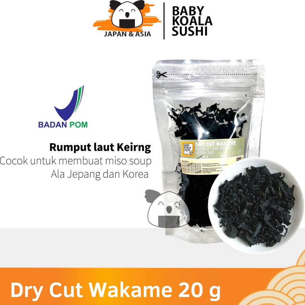 

ZL60 DRY WAKAME Rumput Laut Kering 20 g │ Dried Cut Wakame Import for Miso Sup Ramen Udon cjvdk