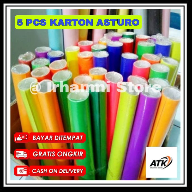 

5 Lembar Kertas Karton Asturo Warna uk 40 x 60 cm