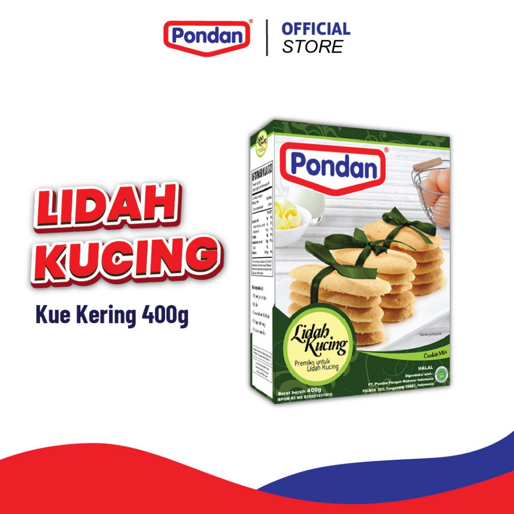 

Pondan Tepung Kue Lidah Kucing 400g