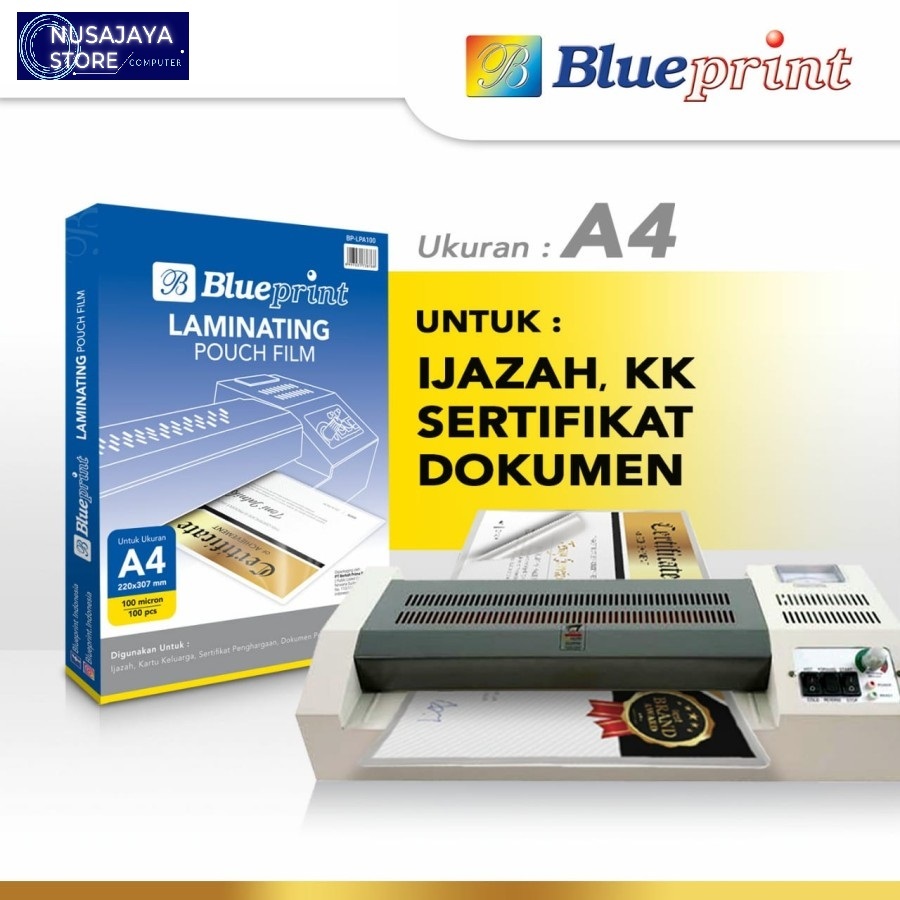 

Plastik Laminating Film BLUEPRINT / Laminating Film 100 Micron - A4
