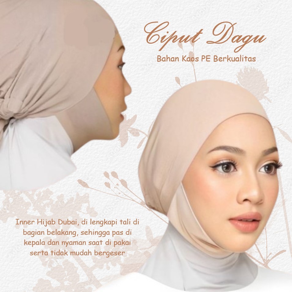 Ciput Tali Dagu Dubay | Inner Tali Dagu | Inner Hijab Kaos Bandana Hijab Trendy