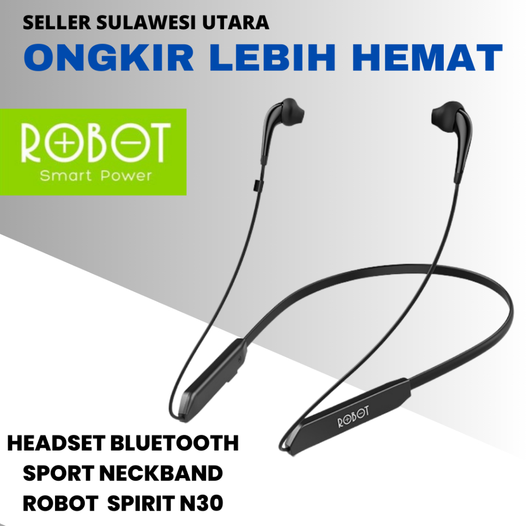 HEADSET SPORT ROBOT SPIRIT N30 EARPHONE BLUETOOTH WIRELESS SUPPORT ALL SMARTPHONE