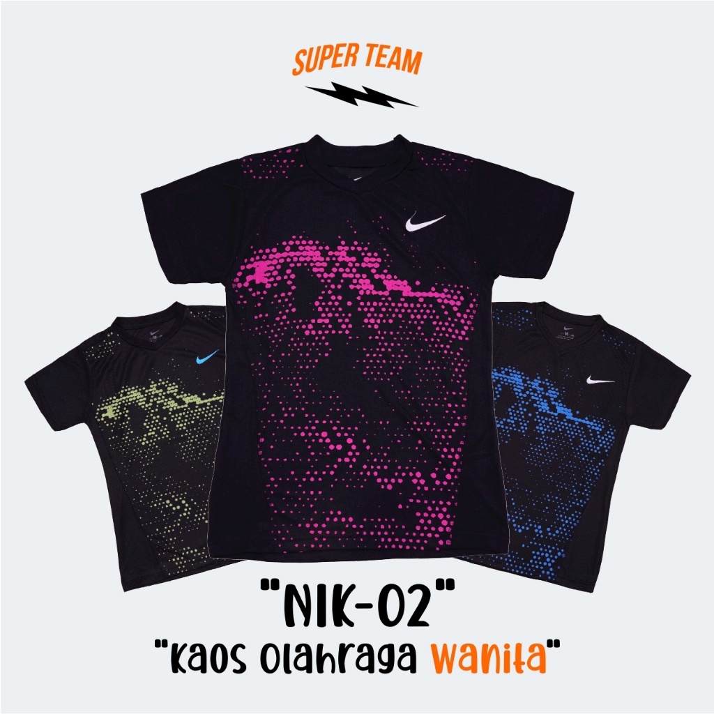 Superteam - Baju senam aerobic fittness gym kaos olahraga wanita Jersey lari joging wanita