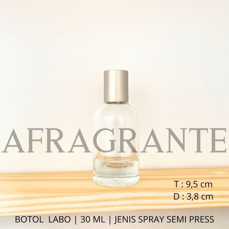 botol parfum ellabo 30 ml semi press abu/botol parfum bulat/botol parfum isi ulang 30 ml/botol parfum unik/botol parfum lucu