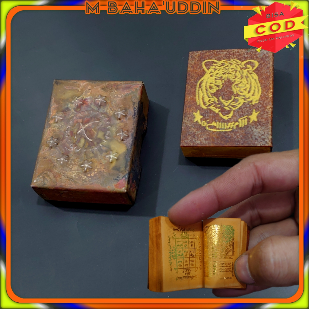 (Bisa COD) Stambul andarun tinta emas wadah antik sampul kulit