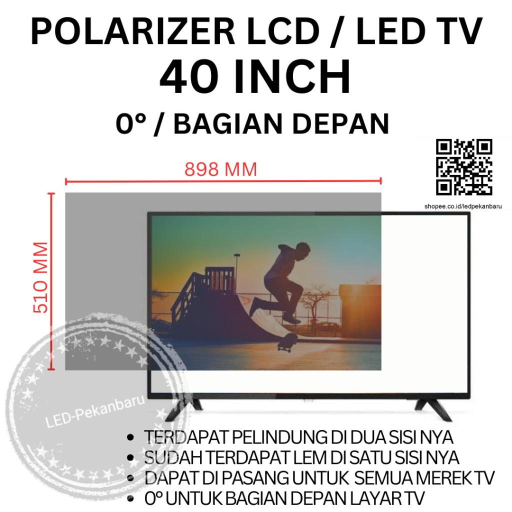 PLASTIK POLARIZER LCD LED TV 40 INCH 0 DERJAD POLARIS 40INC LUAR 40IN
