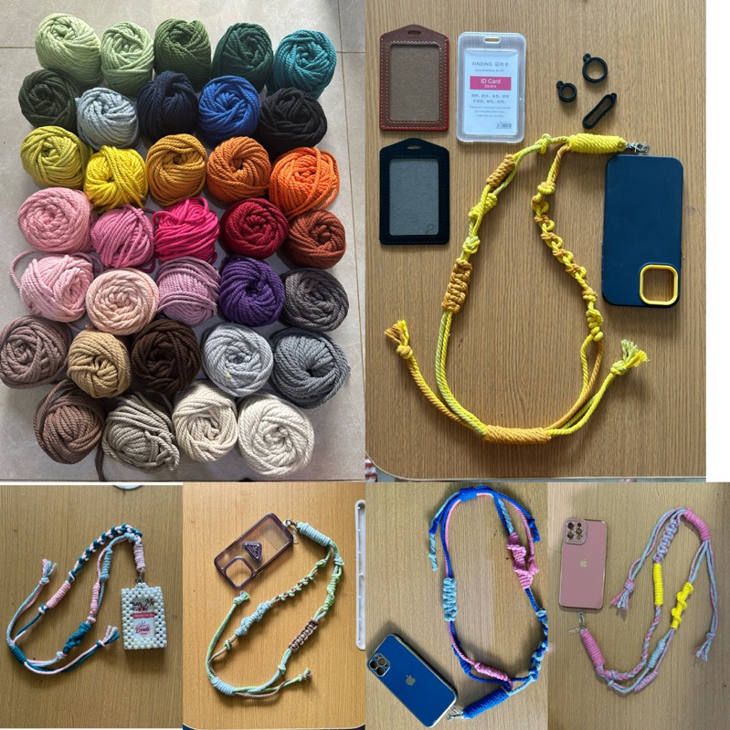 Tali Lanyard Strap Gantungan Tali HP / ID Card / Flash EMoney / PODS Tali Katun Macrame