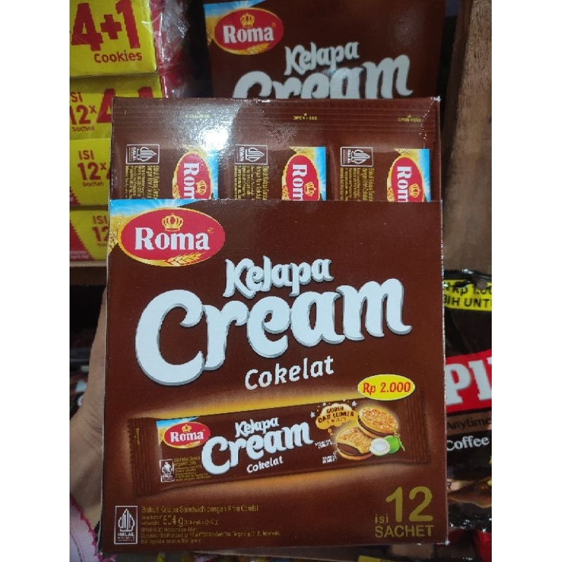 

roma kelapa cream coklat perbox isi 12sachet