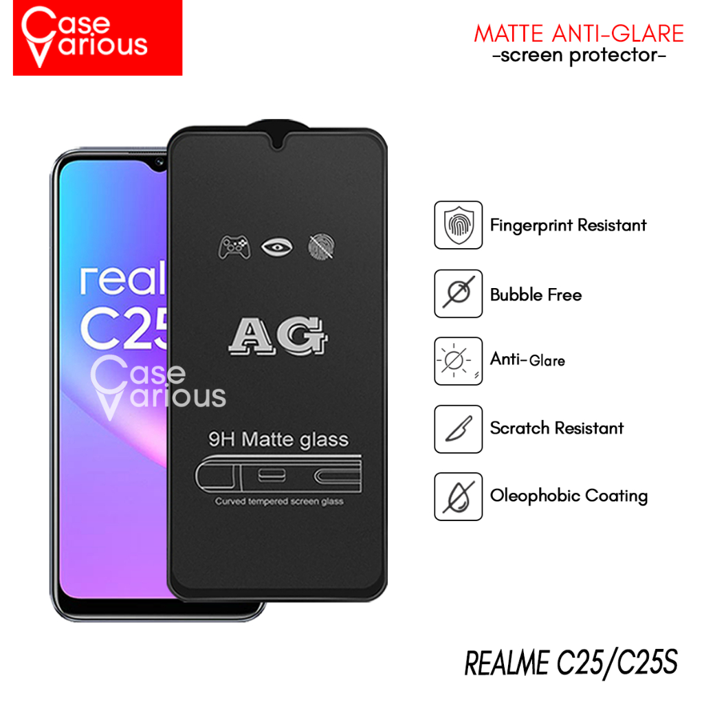 Tempered Glass Matte Anti Glare Realme C25,C25S