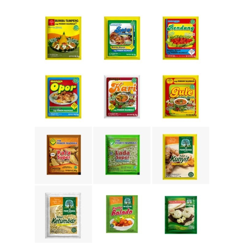 

Aneka Bumbu Dapur Cap Pohon Mangga (12 pcs)