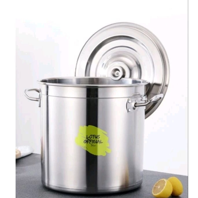 Panci Stock Pot Stainless Steel tebal 40 Cm + Tutup