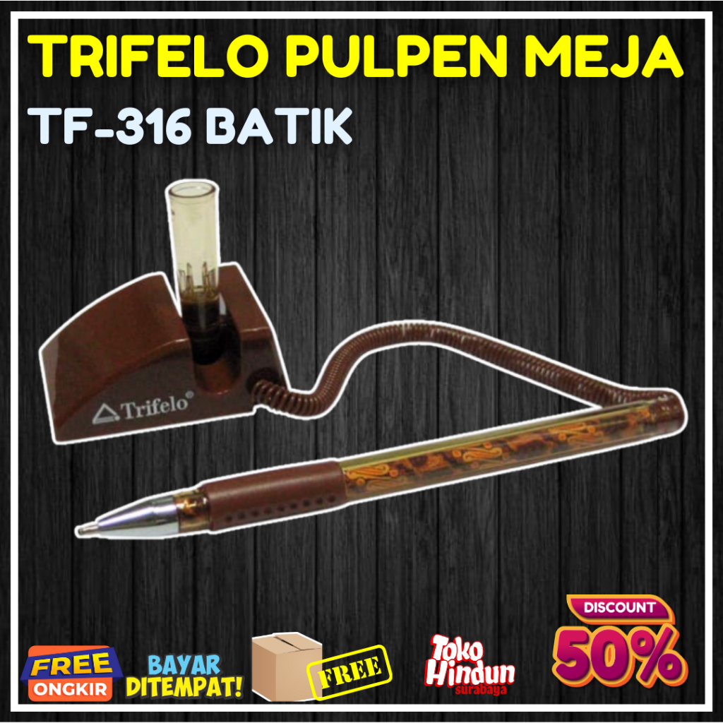 

PULPEN / BOLPOIN / BOLPEN MEJA KANTOR TELLER PEN TABLE MERK TRIFELO