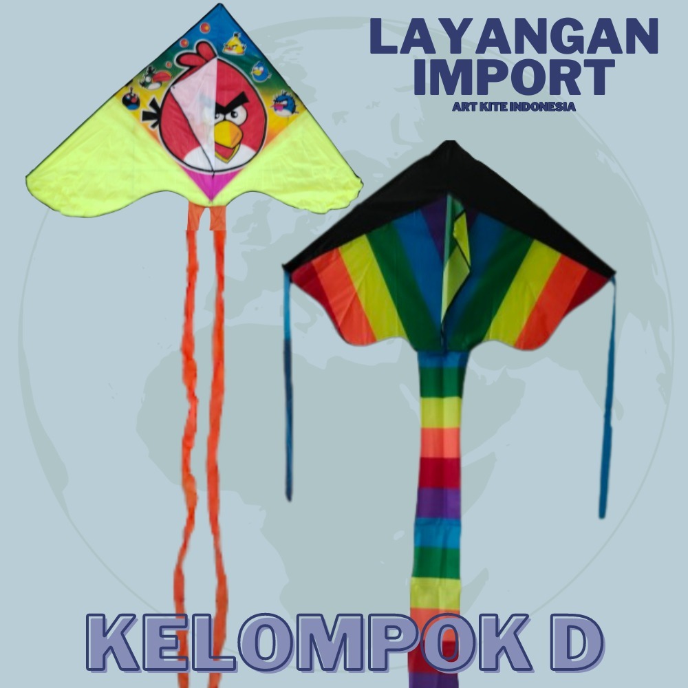 Layangan Angry bird dan delta pelangi Bahan Ripstop Anti Air dan Tidak Mudah Sobek / Layangan Untuk 