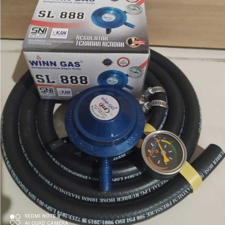 Regulator WINN GAS SLE 888 Bio Matic Manometer Selang Gas LPG 500PSI
