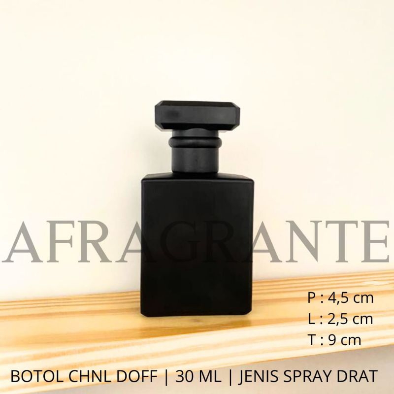 botol parfum chnl hitam doff 30 ml drat- botol parfume 30 ml hitam- botol parfum isi ulang- botol is