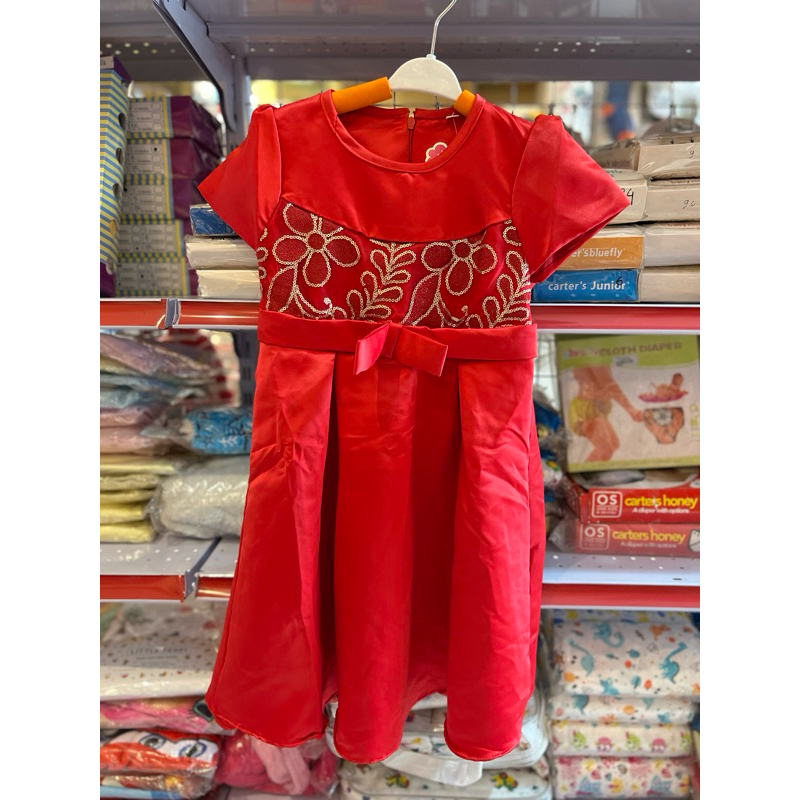 Dress merah anak, gaun anak perempuan, gaun pesta, gaun natal, gaun acara, dress anak warna merah, g