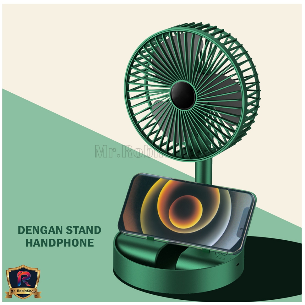 Kipas angin dan lampu belajar  lipat portable stand / portable fan folding stand / Cooling Fan rechargeable Image 5