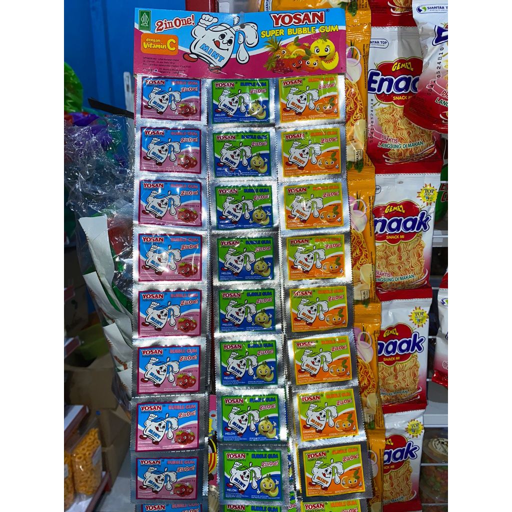 

Permen Yosan Super Bubble Gum 24Pcs | Permen Karet Yosan