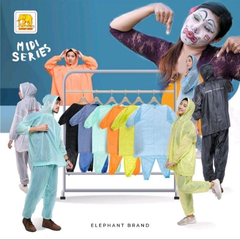 Jas Hujan Midi Elephant / Jas Hujan Setelan Midi Elephant