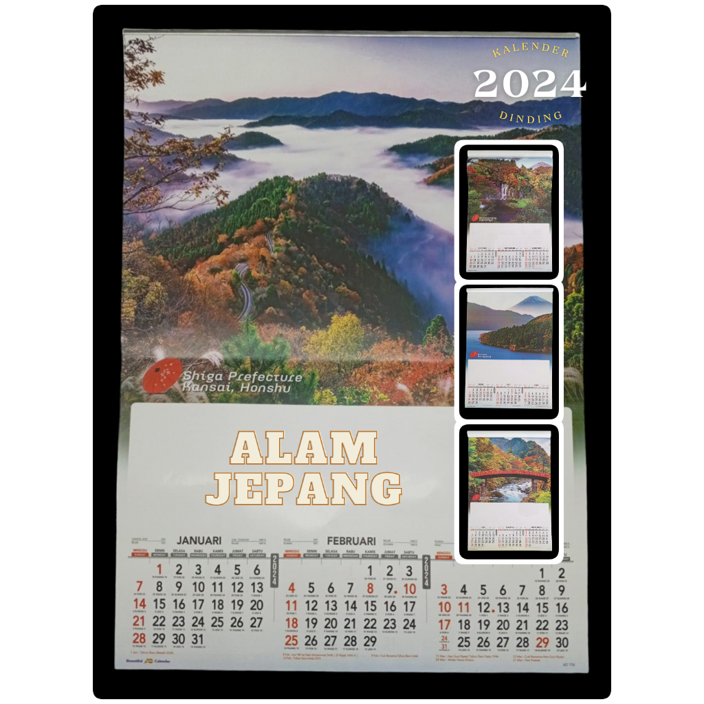 

Kalender dinding Triwulan 2024 motif pemandangan jepang AO 106