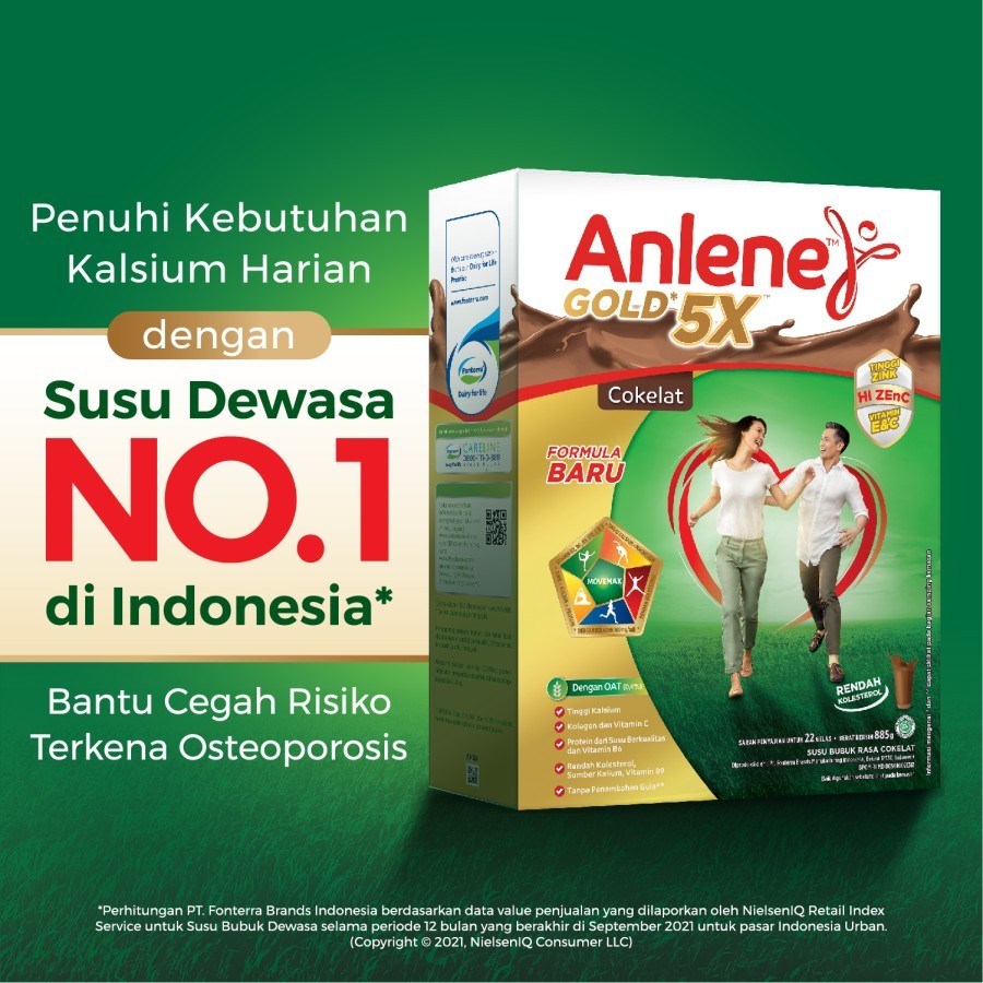 

Anlene Gold 5X Susu Bubuk Dewasa Cokelat 850g - Tulang & Sendi