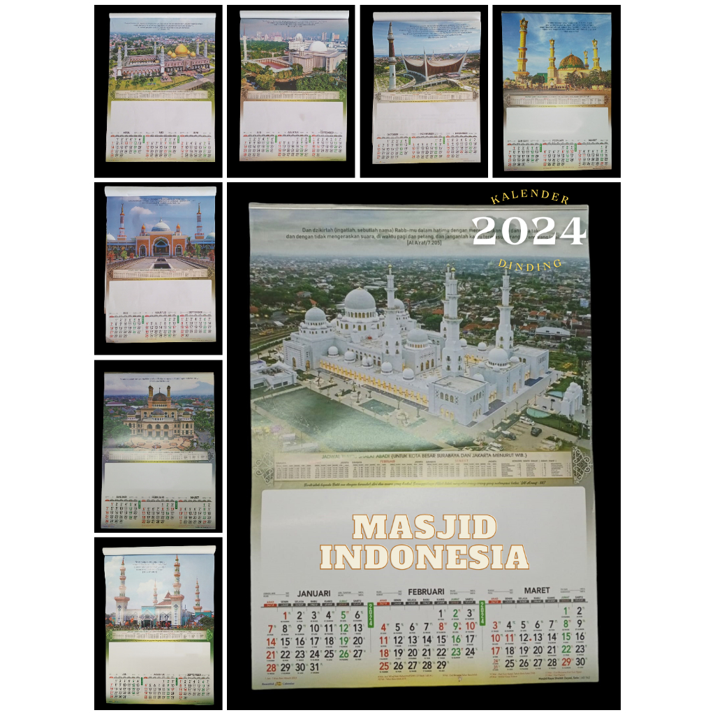 

Kalender Dinding Triwulan 2024 Motif Mesjid Indonesia