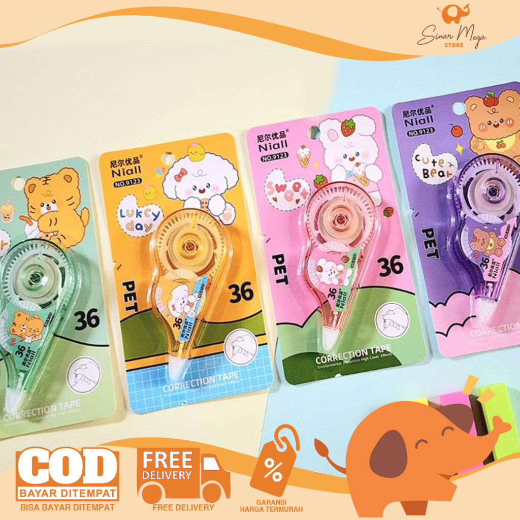 

Fancy Correction Tape Pet 9123 / Tip ex Pita Kertas Motif Lucu