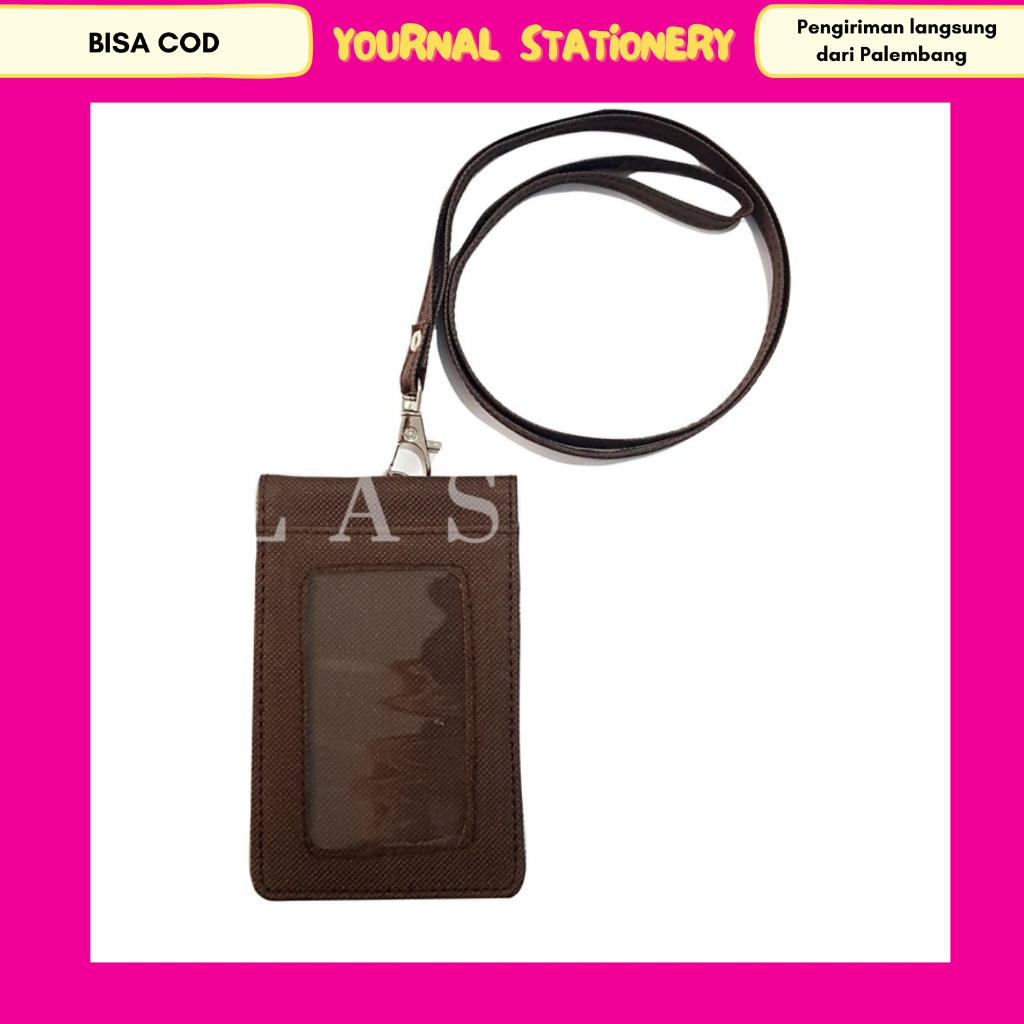 

Lanyard Flashee Kanvas Dompet Kancing ID Card Holder Kanvas 1 Sisi Name Tag Kanvas Kain Kanvas Tebal Termurah Cokelat