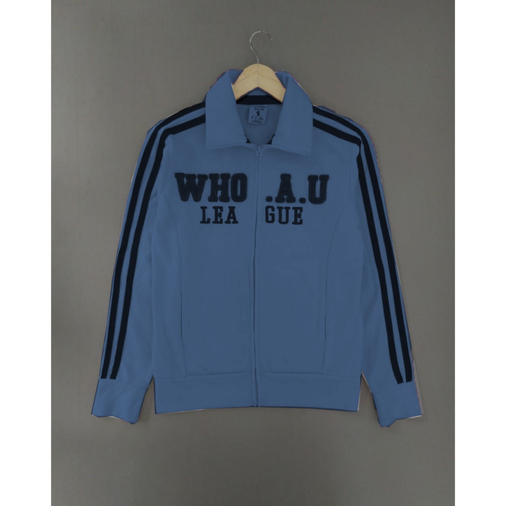Jaket WHO AU League Tracktop Casual Sport Zipper Jaket STM Pria Wanita Teks Bordir Premium Quality