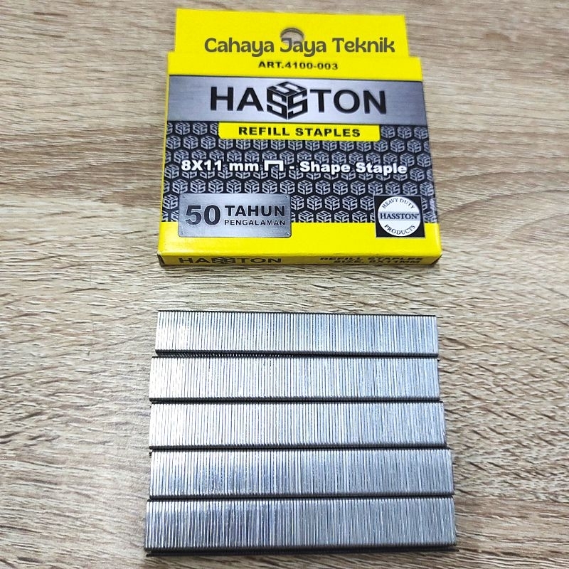 

ANAK HEKTER HASSTON 8x11mm ( 4100 - 003 ) / REFILL STAPLES 8MM ISI 1000PCS HASSTON