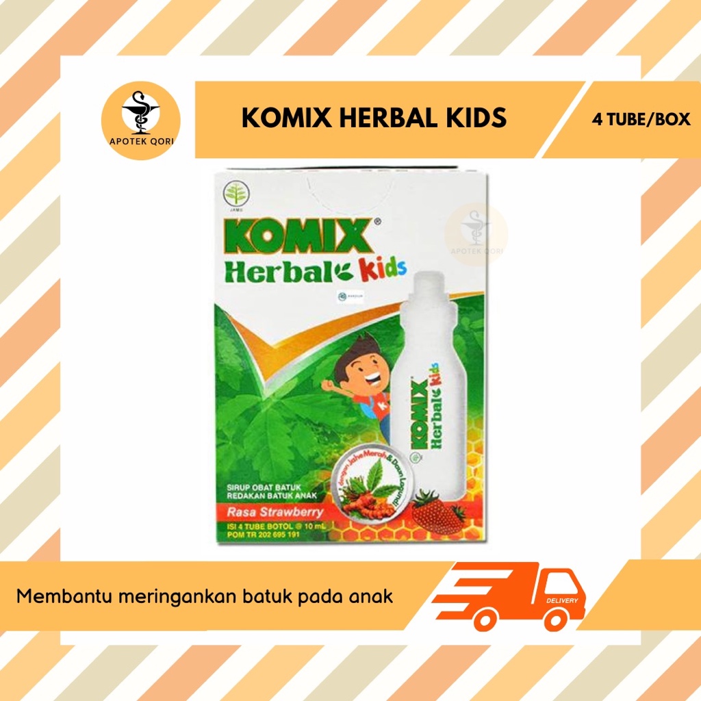 KOMIX HERBAL KIDS BOX @ 4 TUBE 10 ML/OBAT BATUK HERBAL ANAK