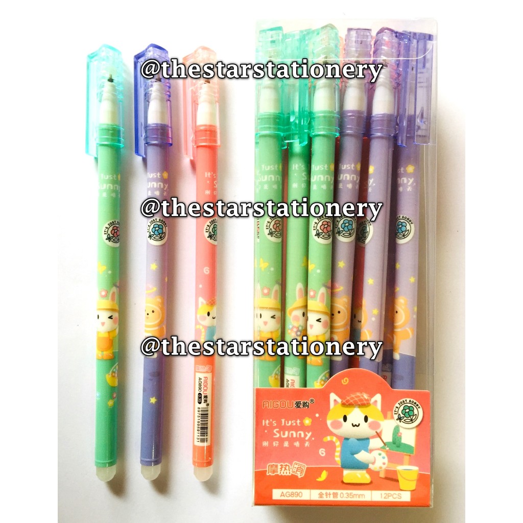 

(1 Biji) GROSIR Erasable Gelpen Aigou AG890 0.38 Gel Pen / Pulpen Bisa Dihapus Aigou AG890