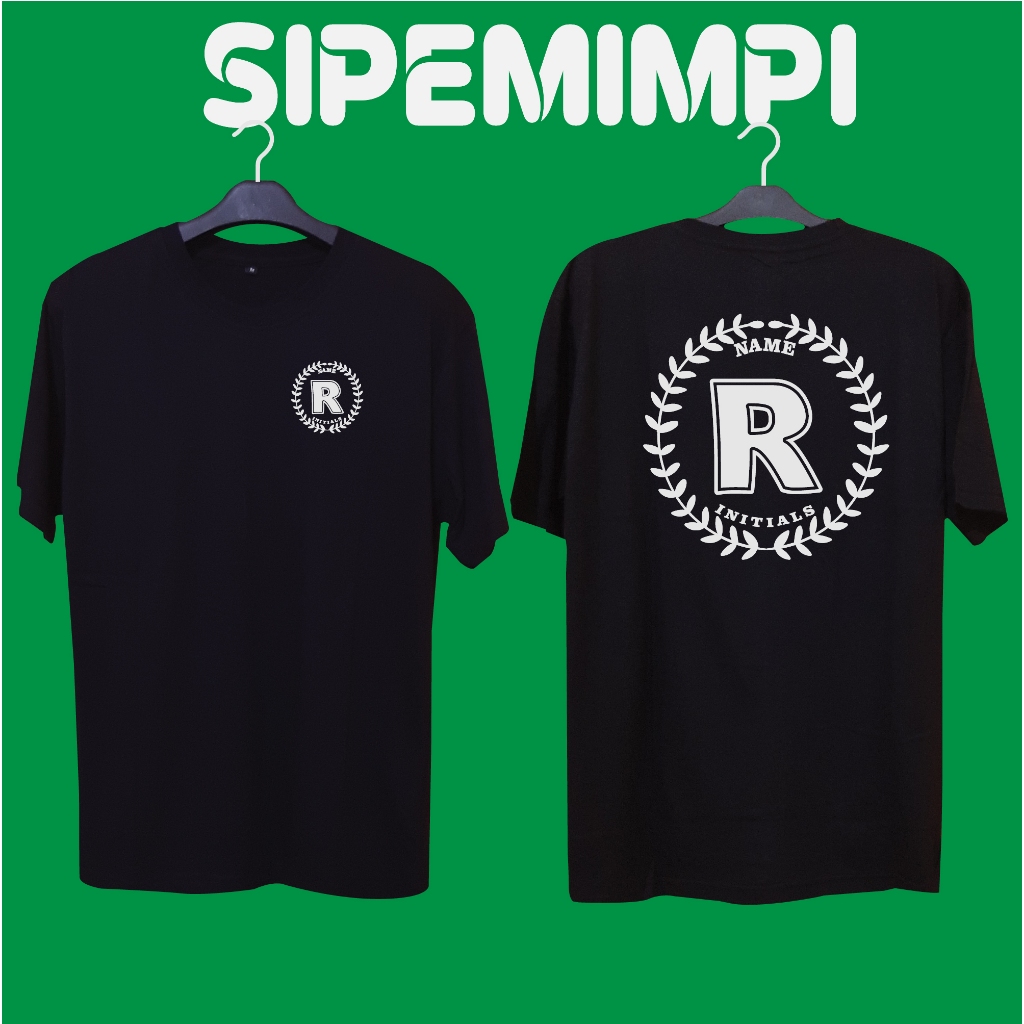 KAOS INISIAL NAMA R TERBARU KATUN COMBED 24S PREMIUM
