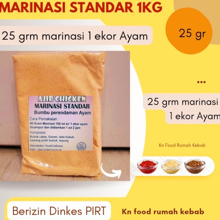 

Ready Bumbu Perendaman Marinasi Ayam Fried Chicken - STANDAR 1 Kg- Bumbu marinasi Ayam fried chicken