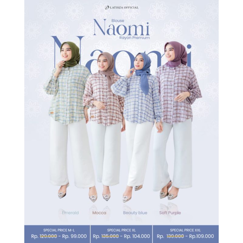 NAOMI BLOUSE BY LATISZA OUTFIT - BLUS MOTIF KOTAK KEKINIAN