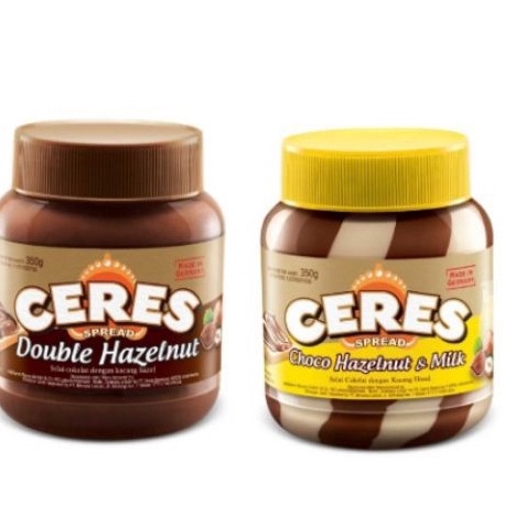 

Ready CERES Selai Choco Hazelnut, Choco Hazelnut & Milk, Double Hazelnut 350gr